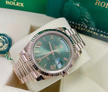 UNWORN 2024 Rolex 228235 Day-Date 40 18KT Rose Gold OLIVE DIAL