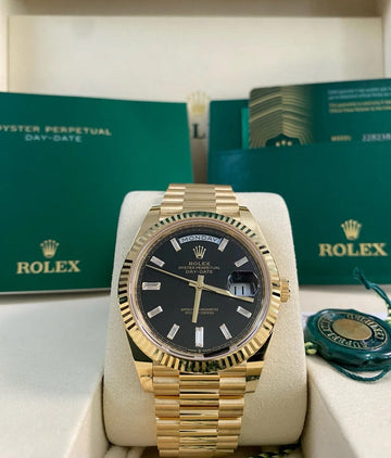 Rolex Day-Date 40 UNWORN 2025 Day-Date 40 BLACK BAGUETTE DIAL 228238A