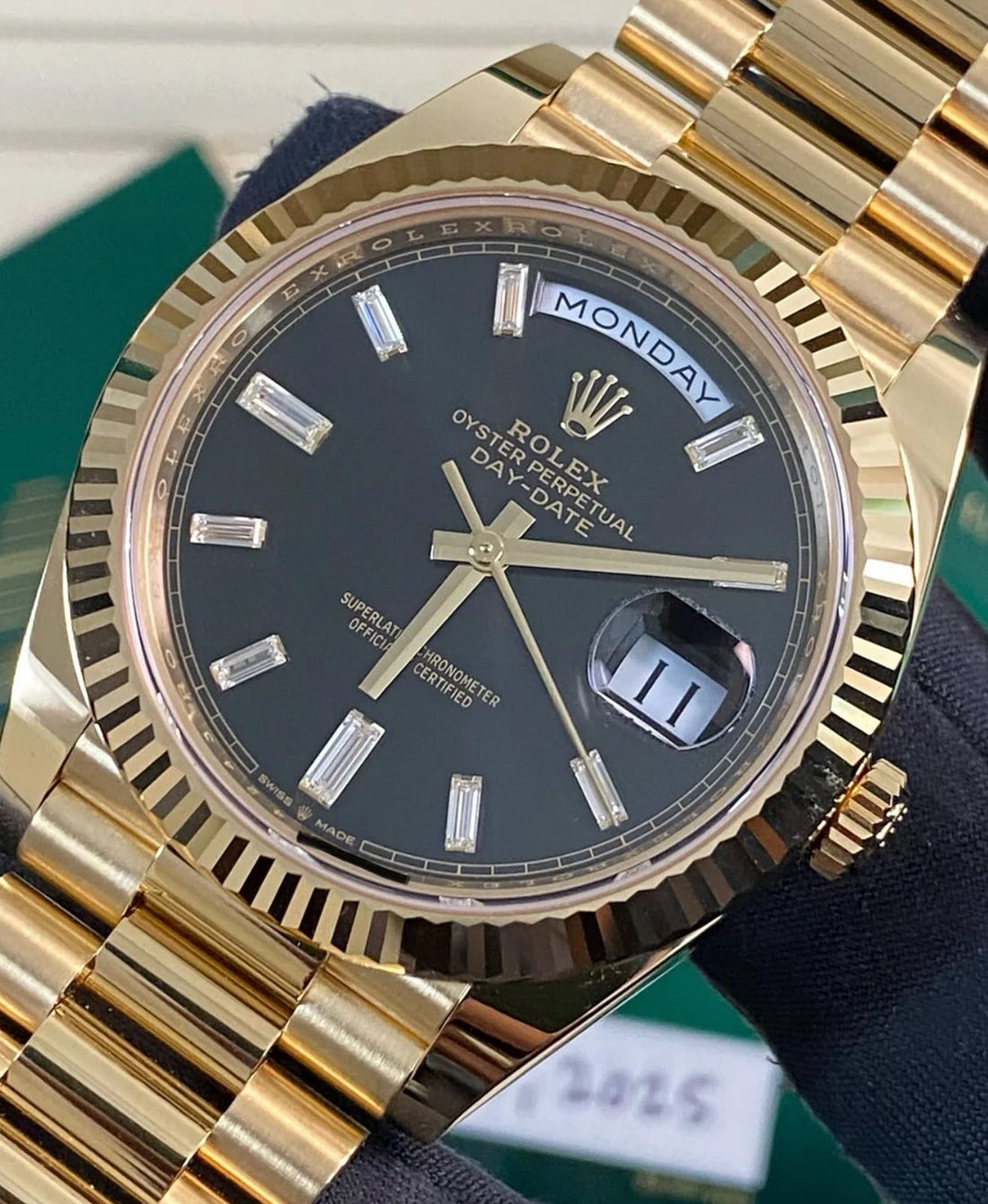 Rolex Day-Date 40 UNWORN 2025 Day-Date 40 BLACK BAGUETTE DIAL 228238A